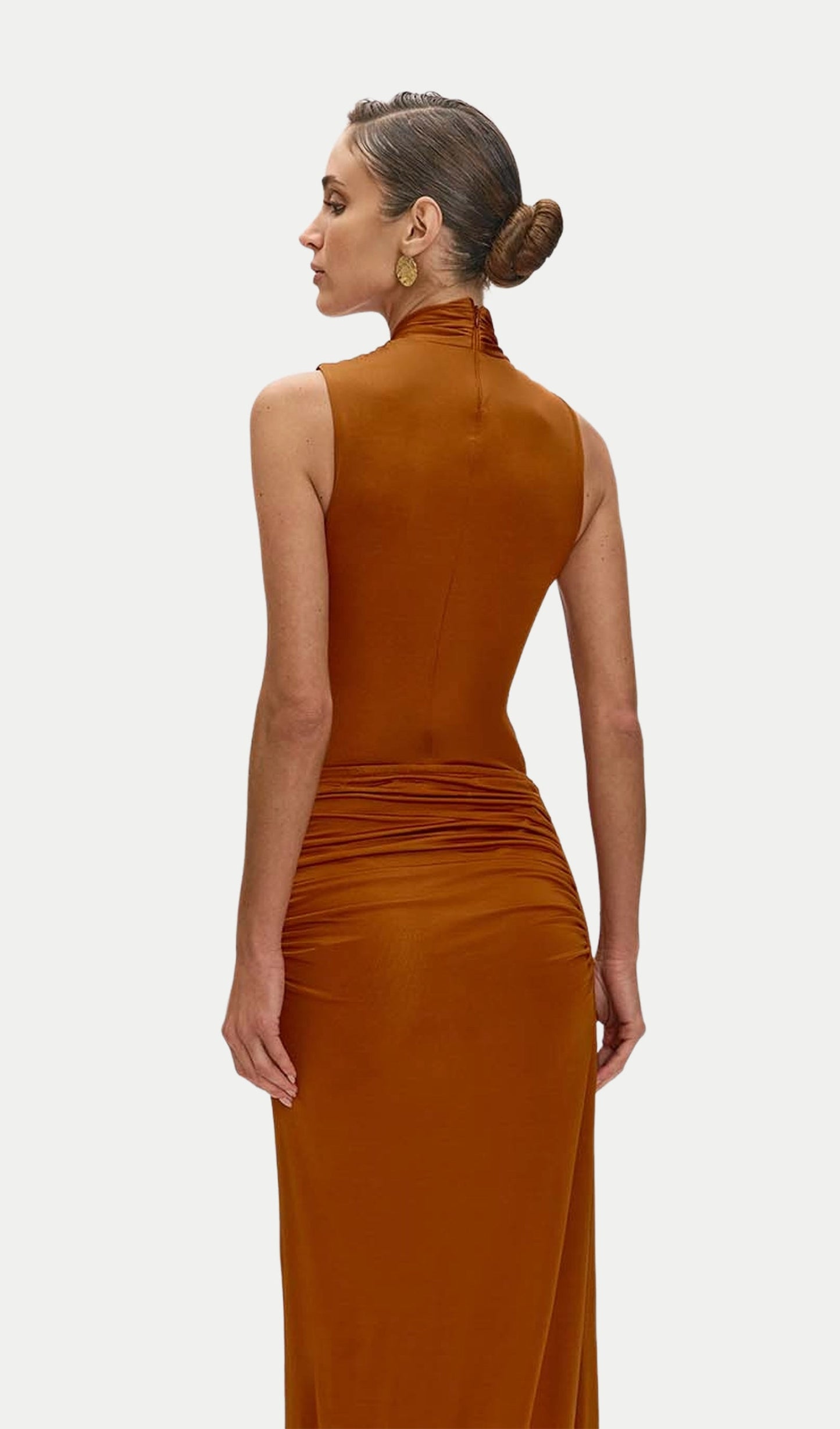 Knot Neckline  Hollow Out Slit Maxi Dress