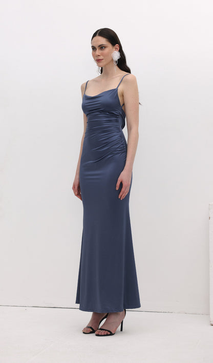 Sexy Cowl Back Maxi Dress