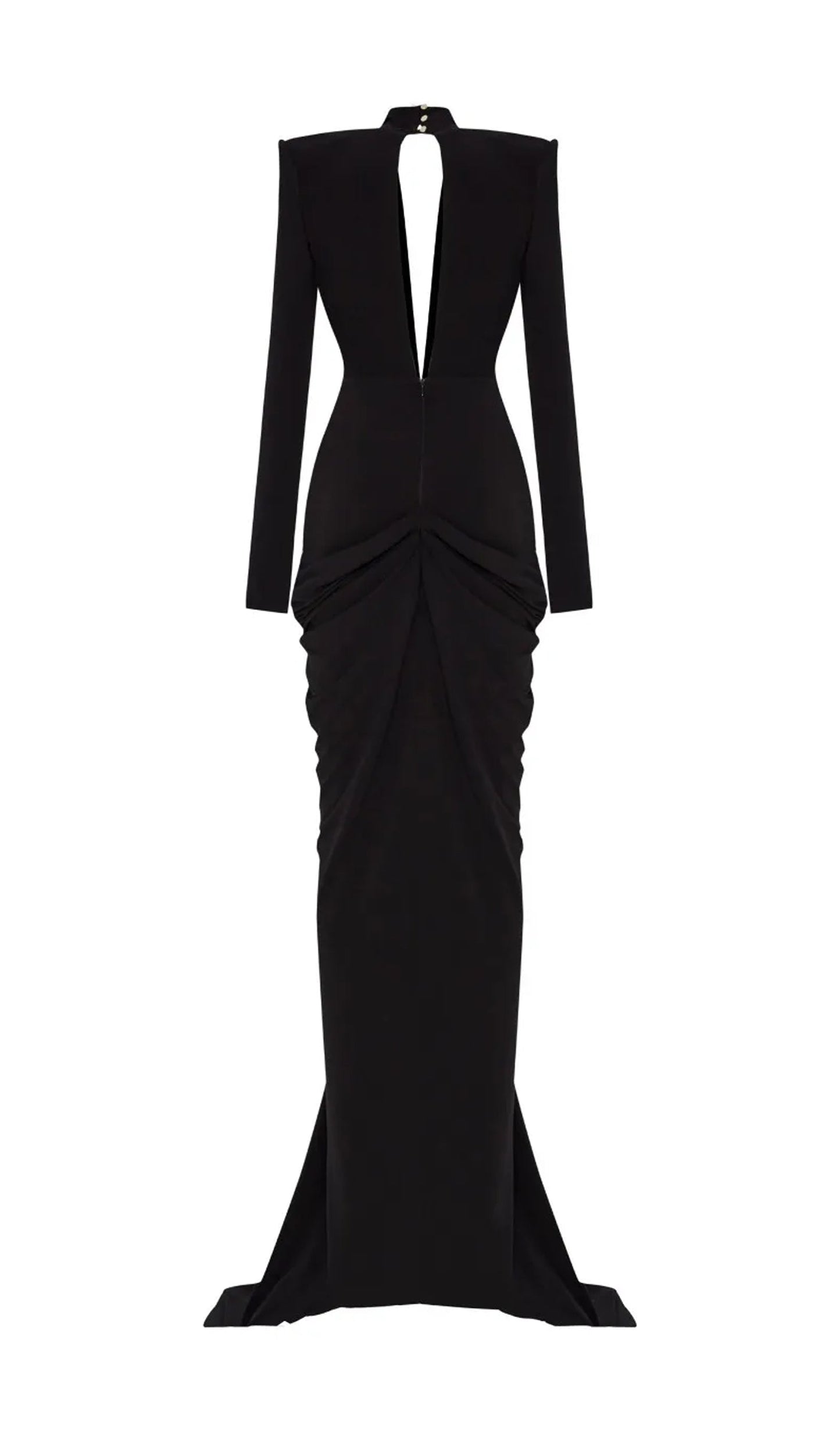 V-Neck Draped And Embroidery Evening Dress
