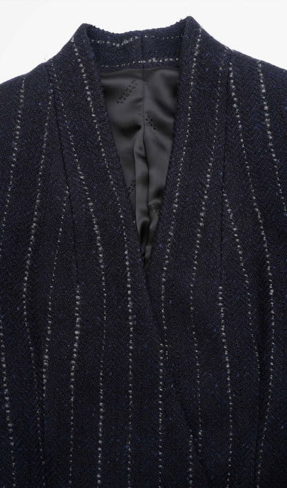 Pinstripe Belted Blazer