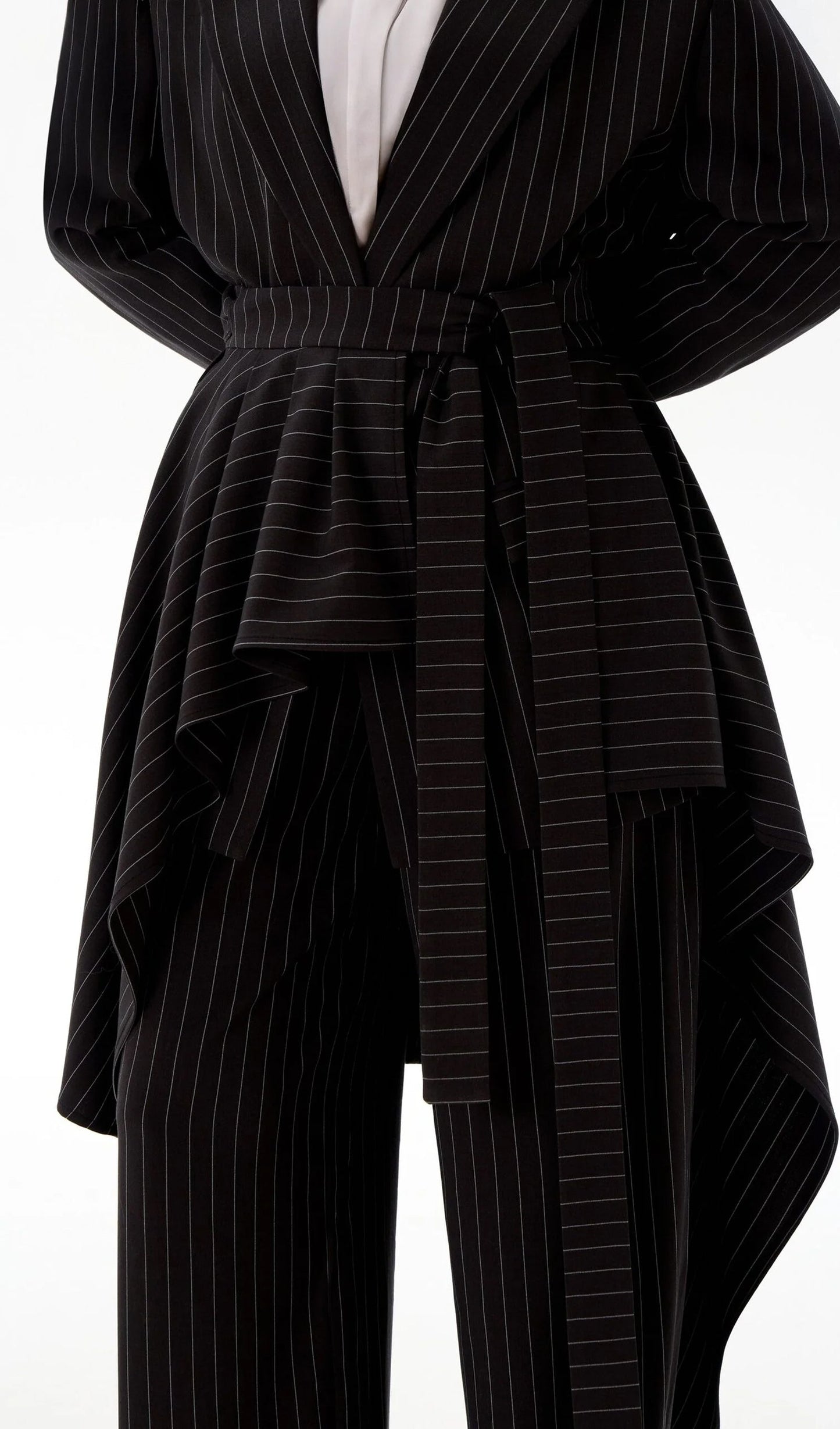 Stripe Long-Sleeved Suit Jacket & Pants Set