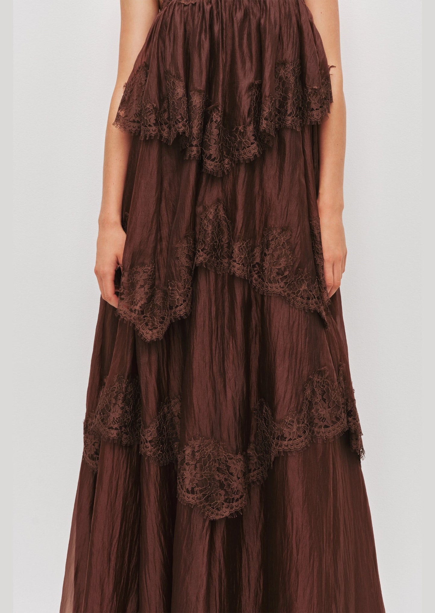 Glein Lace Appliqué Maxi Dress