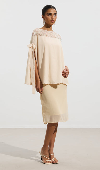 Pearl Trimmed Cape Shirt