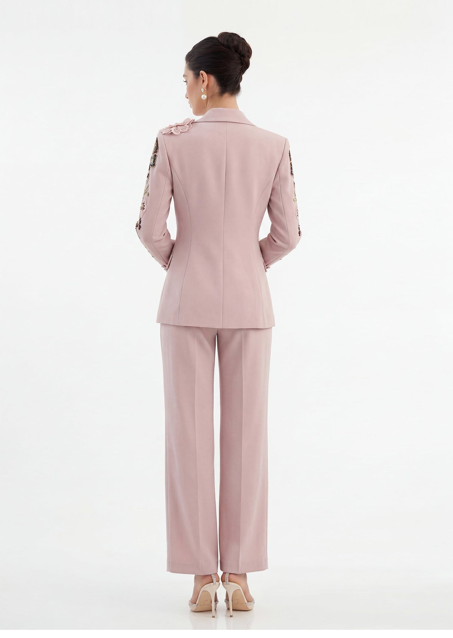 Dekia Sequin Floral Embroidery Suit