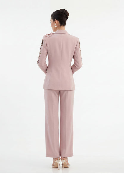 Dekia Sequin Floral Embroidery Suit