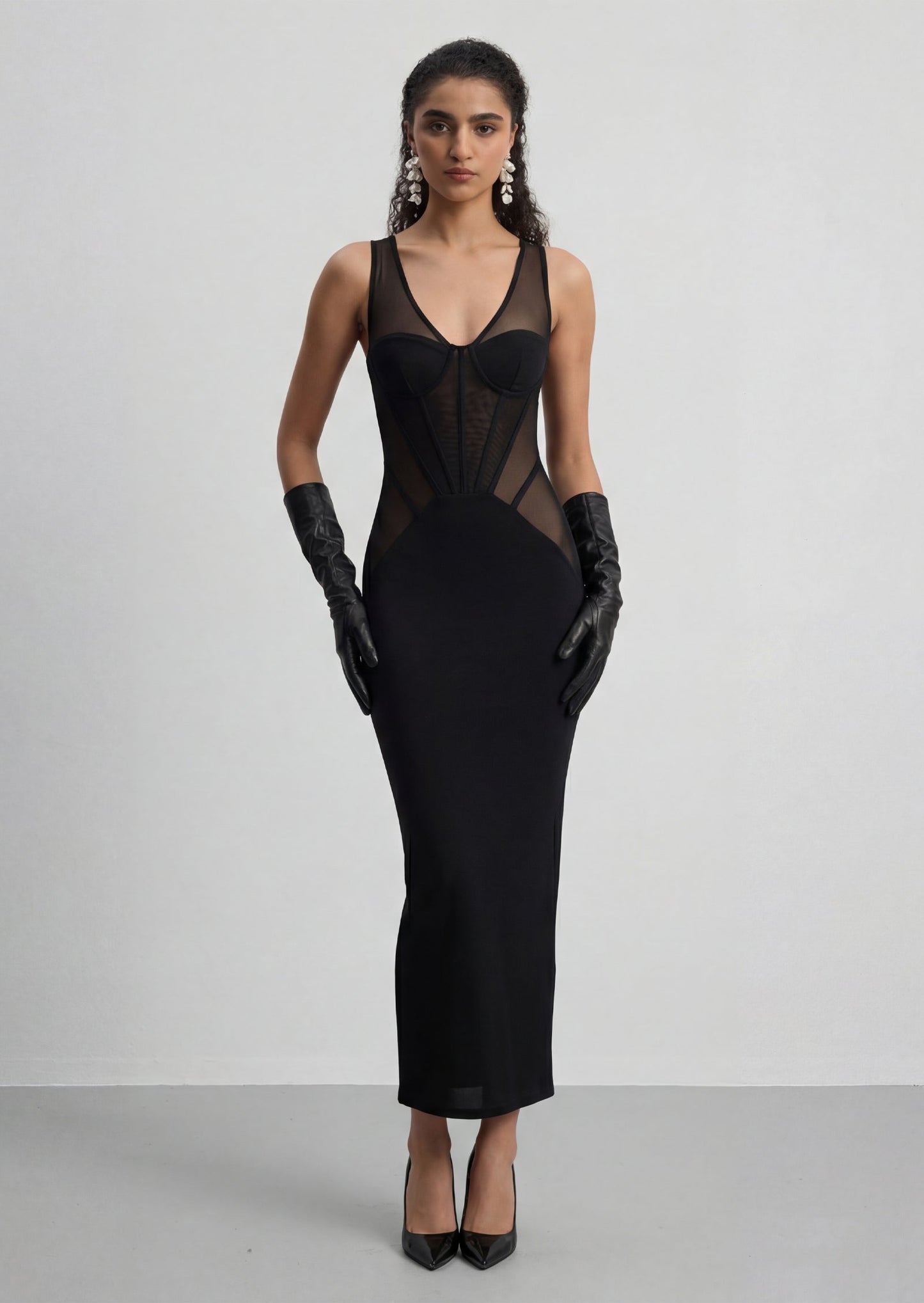 Sleeveless Black Corset Dress