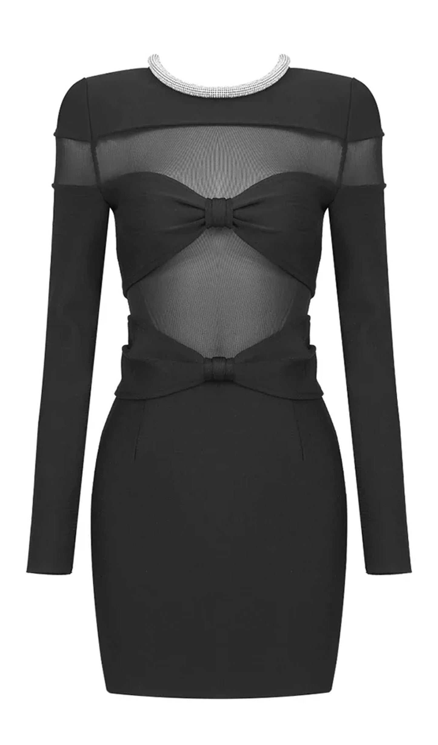 Mesh Panels Mini Dress