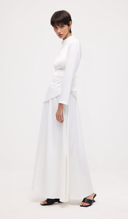 Satin Long Sleeve Two Piece Set Maxi Dress