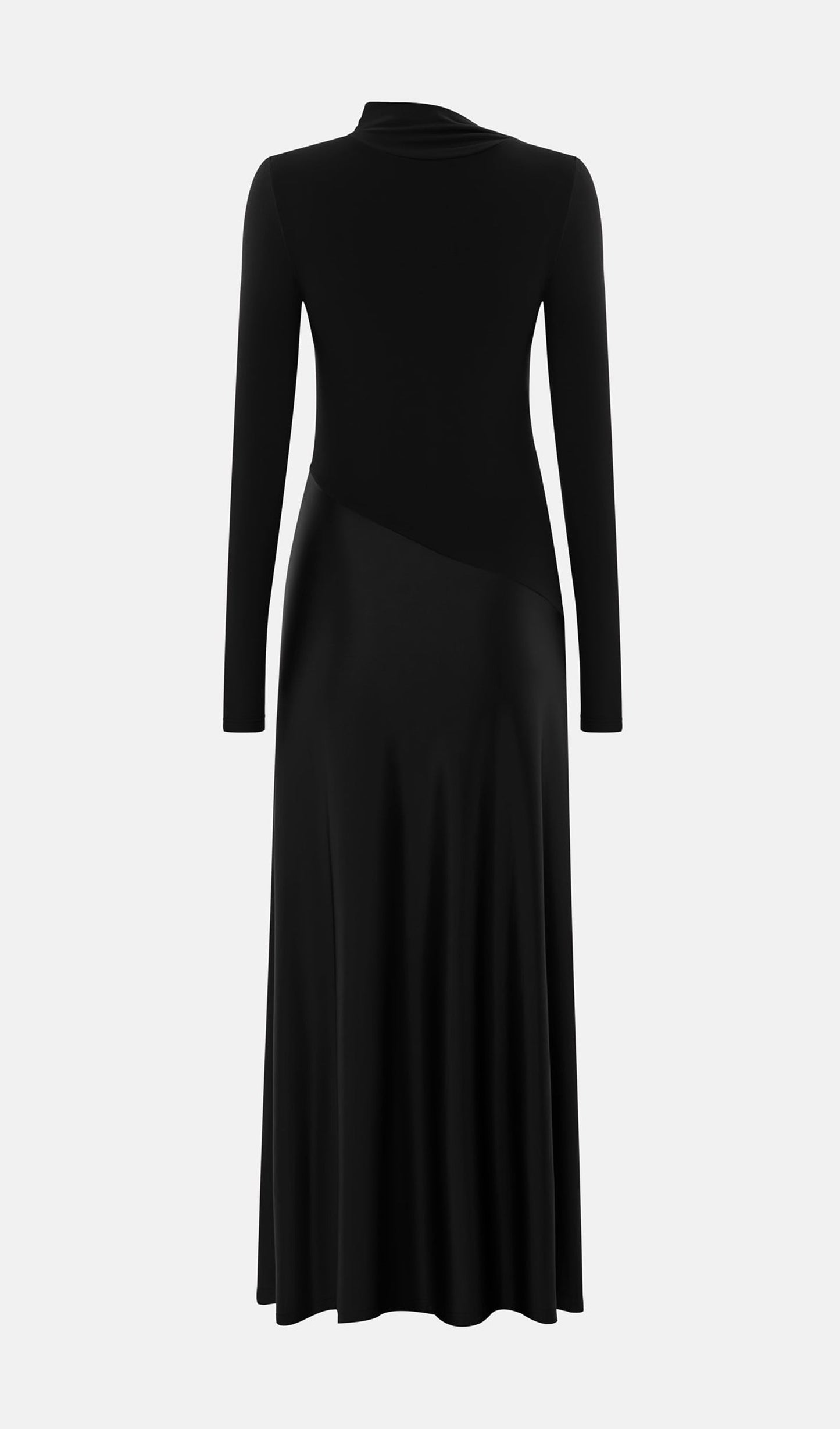 Combination Maxi Dress With Satin In Black