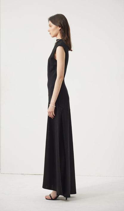 Knitted Satin Sleeveless Maxi Dress