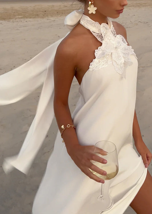 Sienna Halter Neck Split Maxi Dress