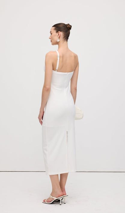 Diamond Chain Off Shoulder Midi Dress