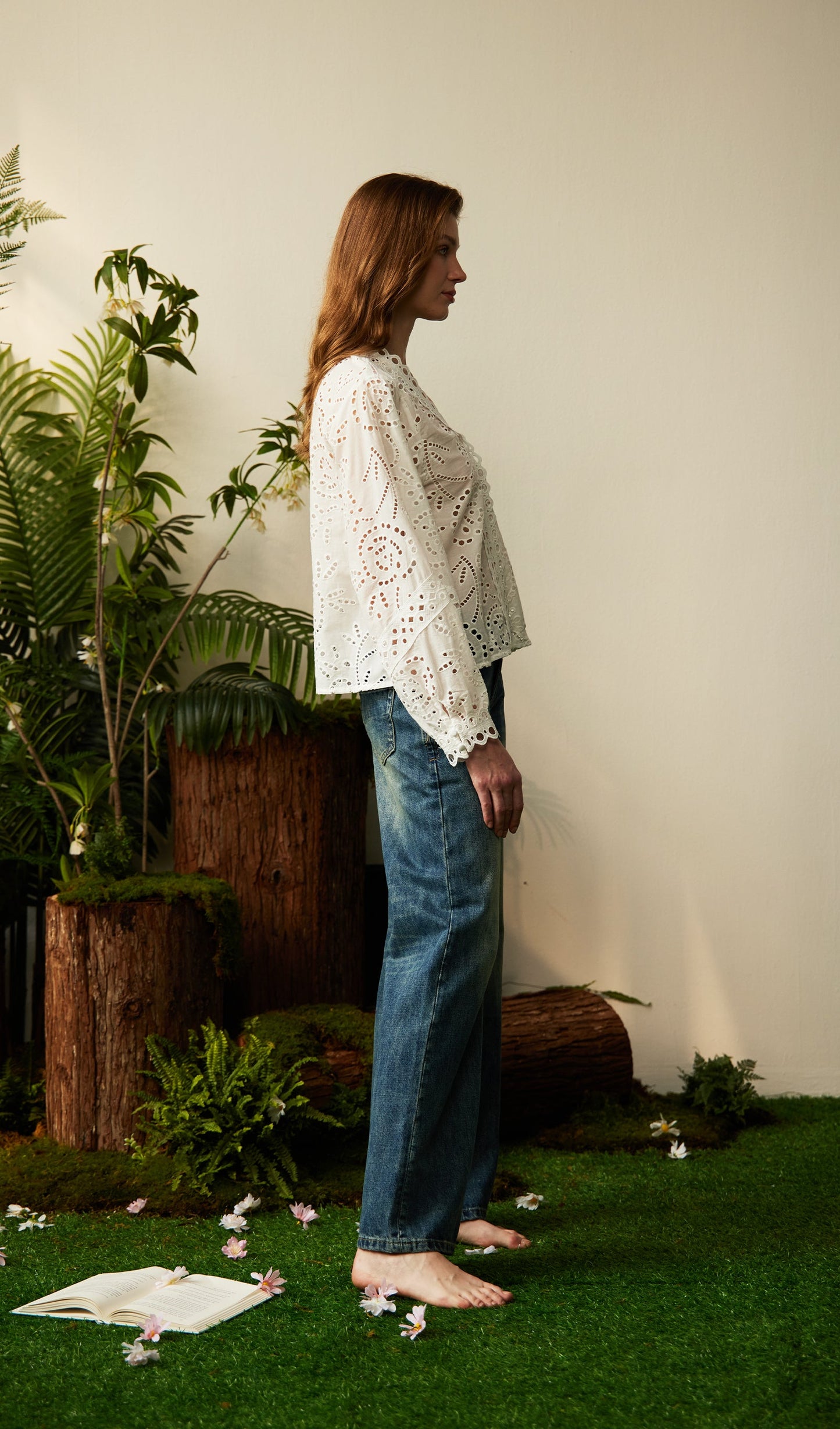 Low Rise Washing Wide Jeans