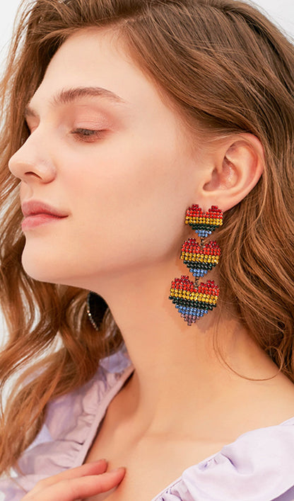 Heart Dangle Drop Earrings