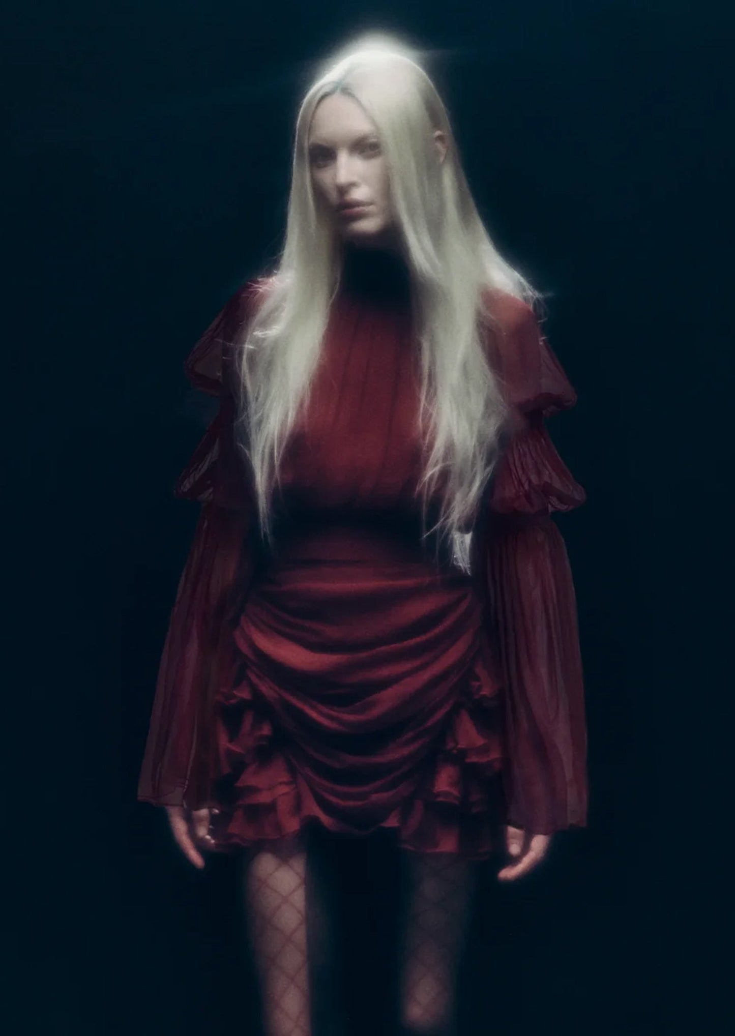 Pleated Silk-Chiffon Slit Mini Dress In Claret