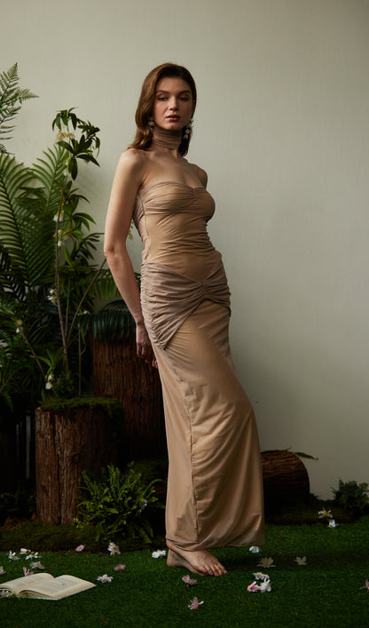 LANA Off-Shoulder See-Through Maxi Dress