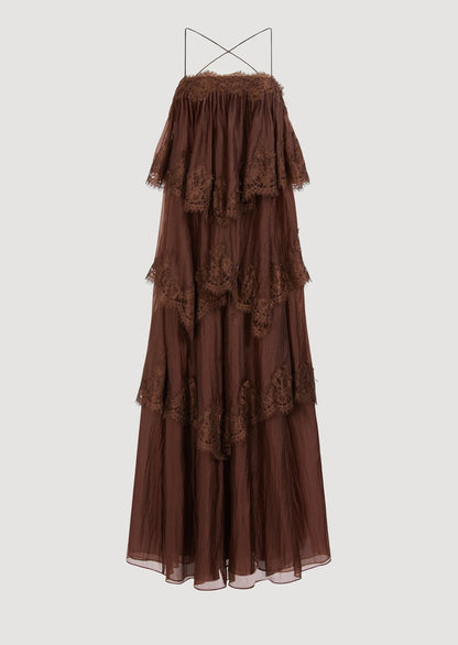 Glein Lace Appliqué Maxi Dress