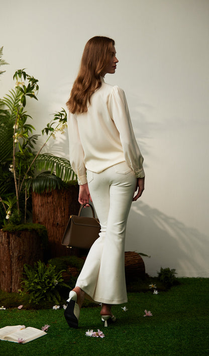 Corsage Long Sleeve Shirt Top