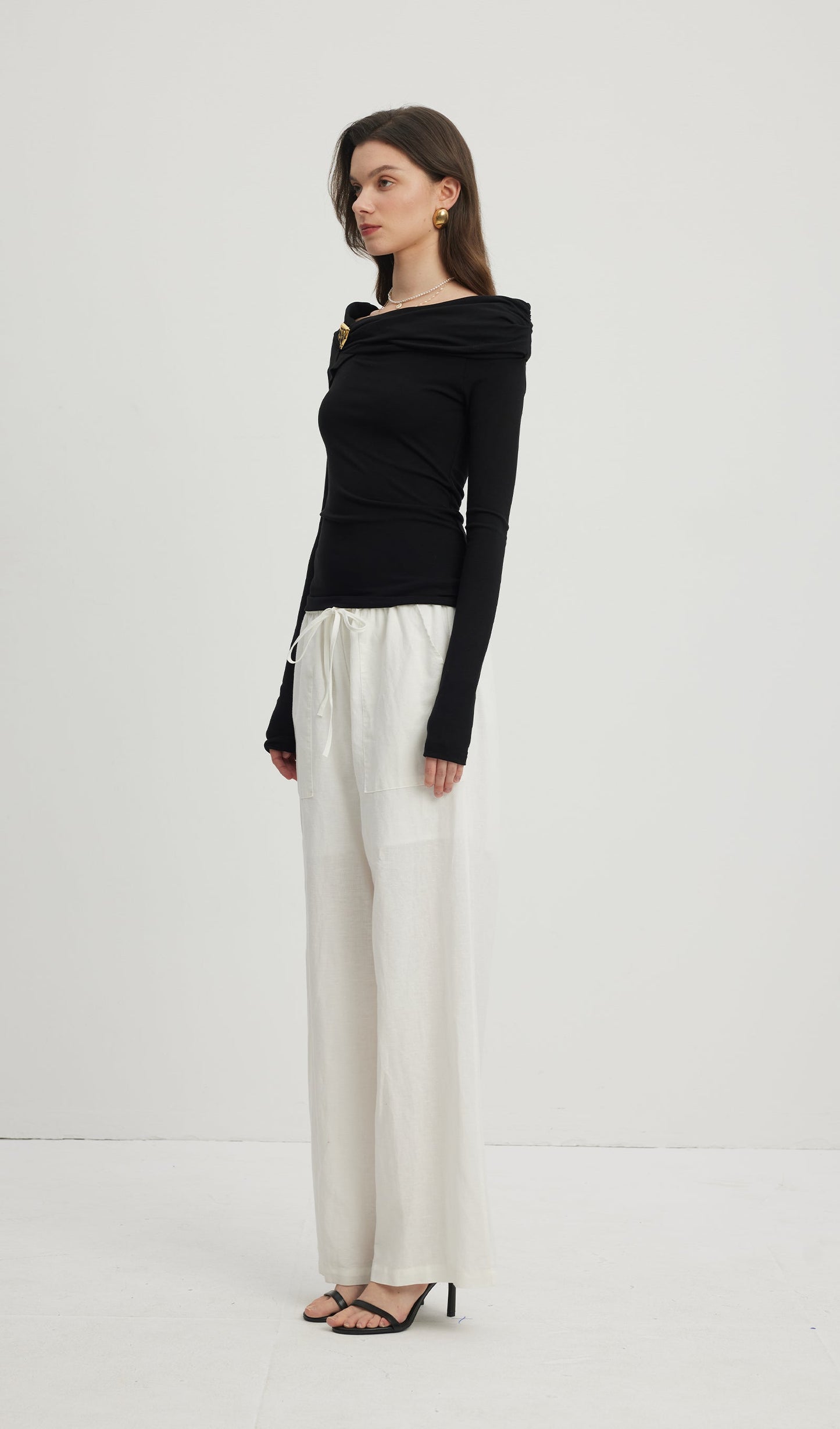 Pleated Off Shoulder Top