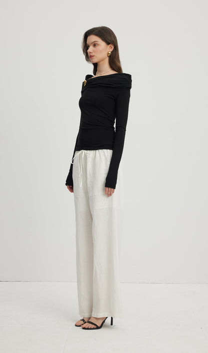 Pleated Off Shoulder Top