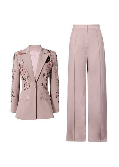 Dekia Sequin Floral Embroidery Suit