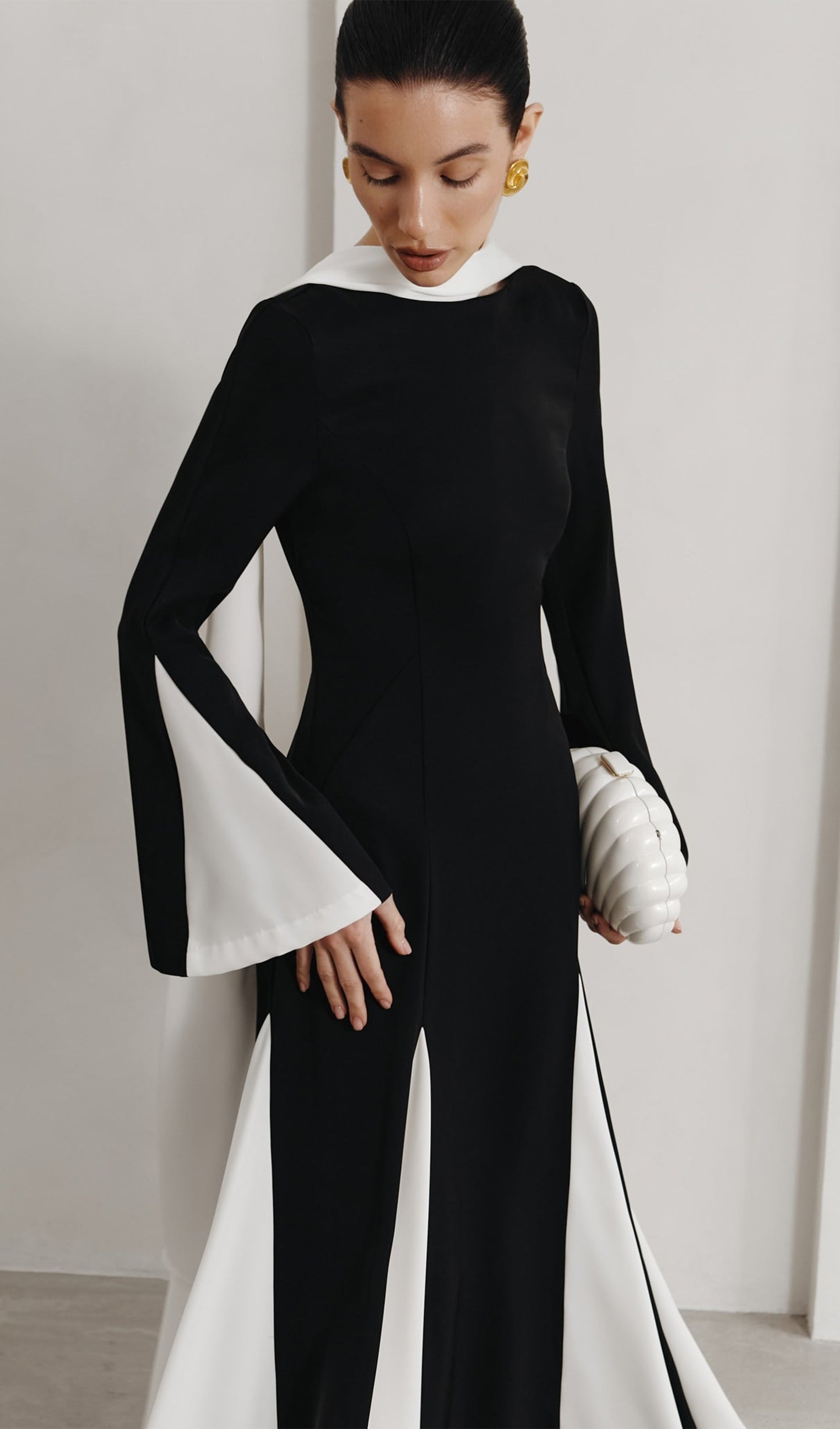 Knitted Triangular Inserts Maxi Dress