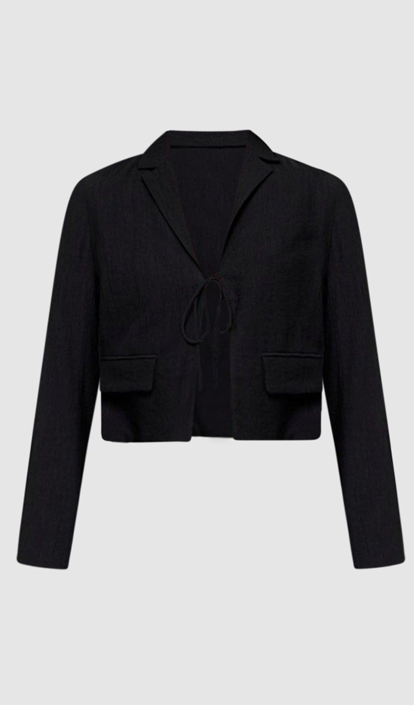 Tie Front Cropped Blazer & Wide Leg Pants Sets