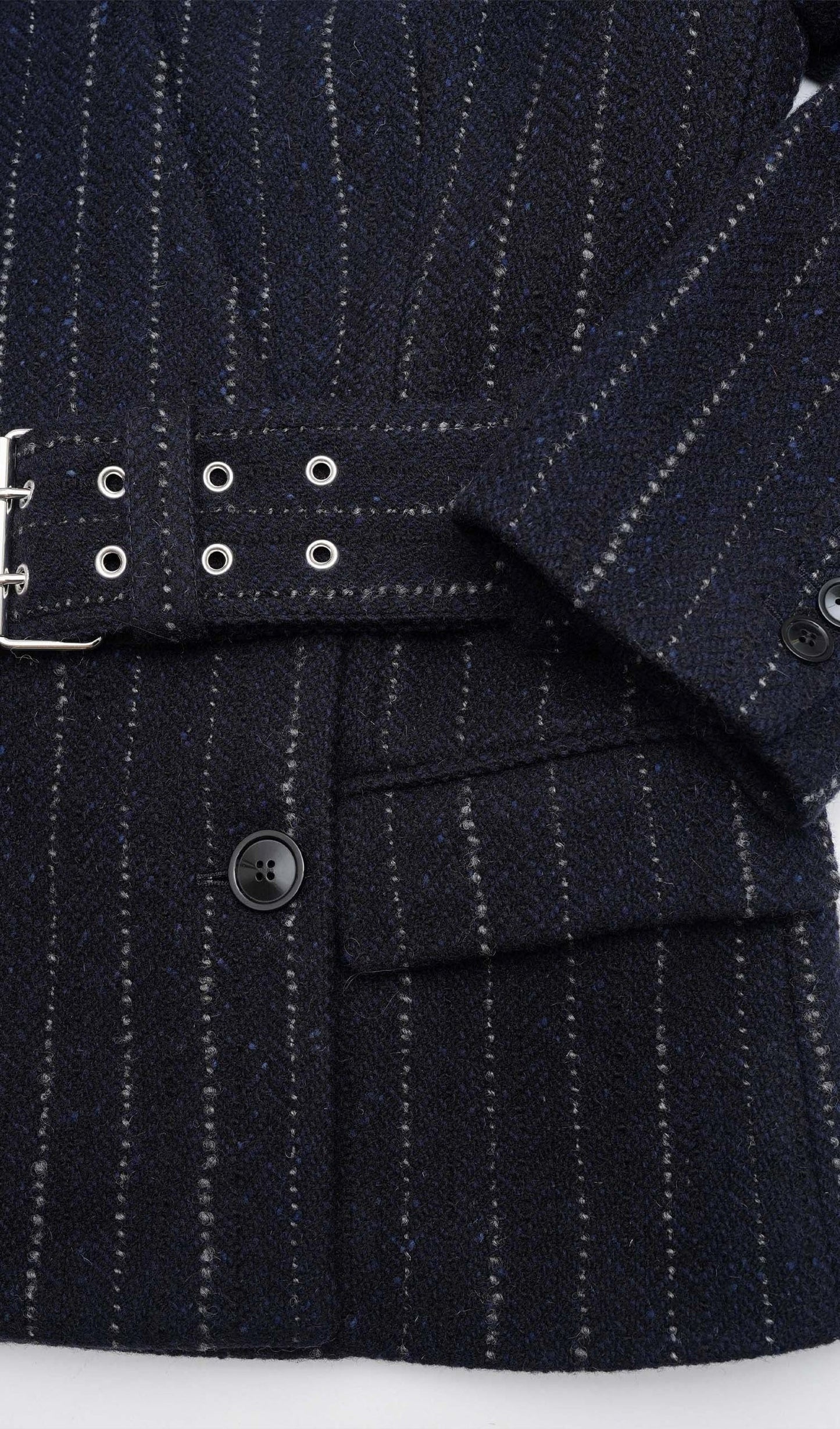 Pinstripe Belted Blazer