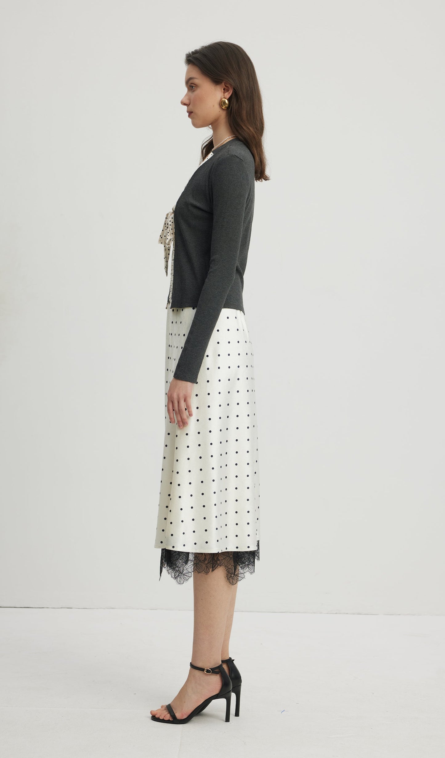 Polka Dot Midi Skirt