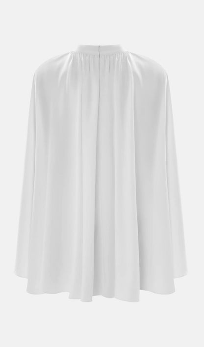 Blouse With Tonal Cape And Flared Maxi Skirt Sets