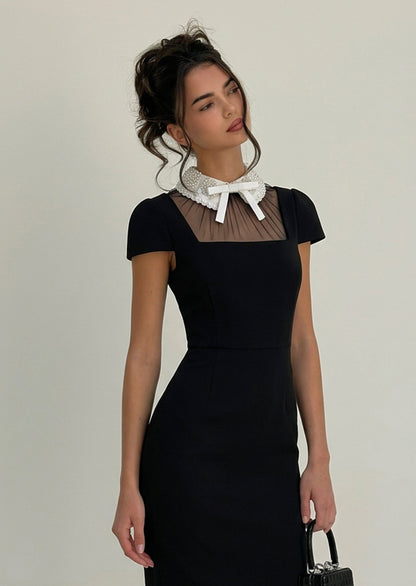 Hanh Crepe Midi Dress In Black