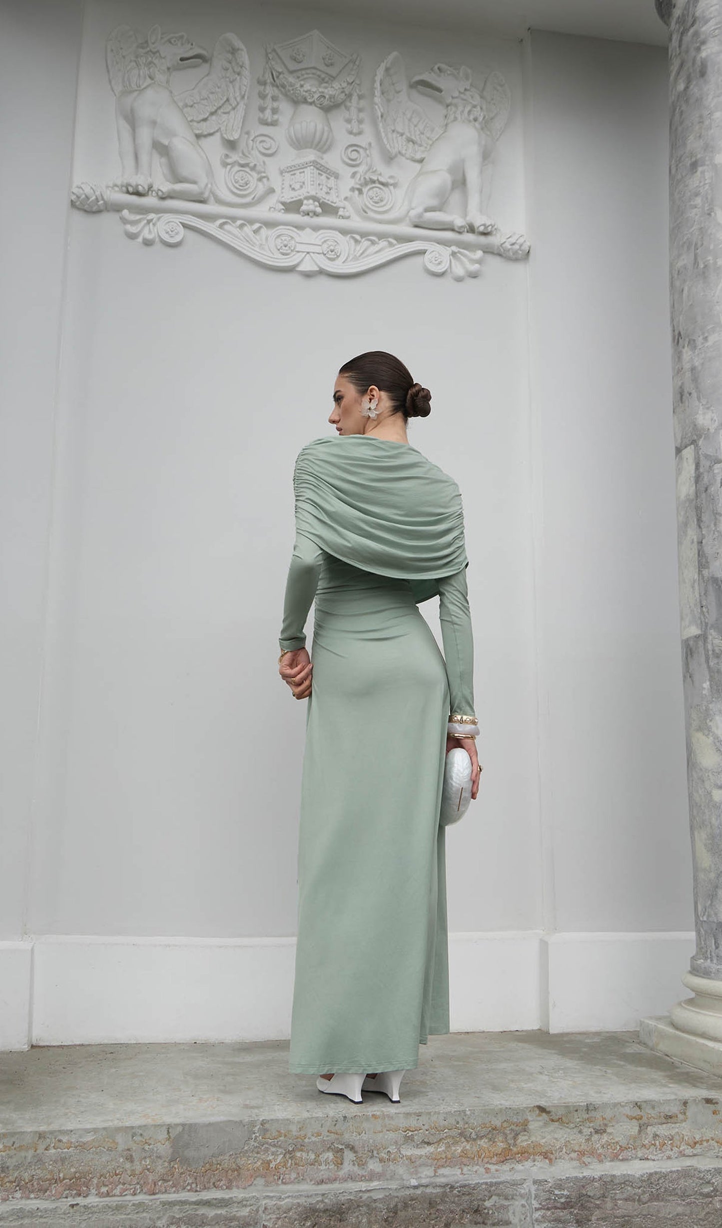 Knitted Maxi Dress With Pleats
