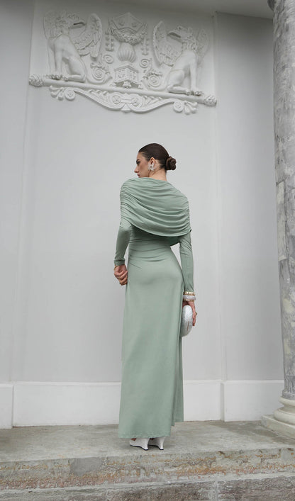 Knitted Maxi Dress With Pleats