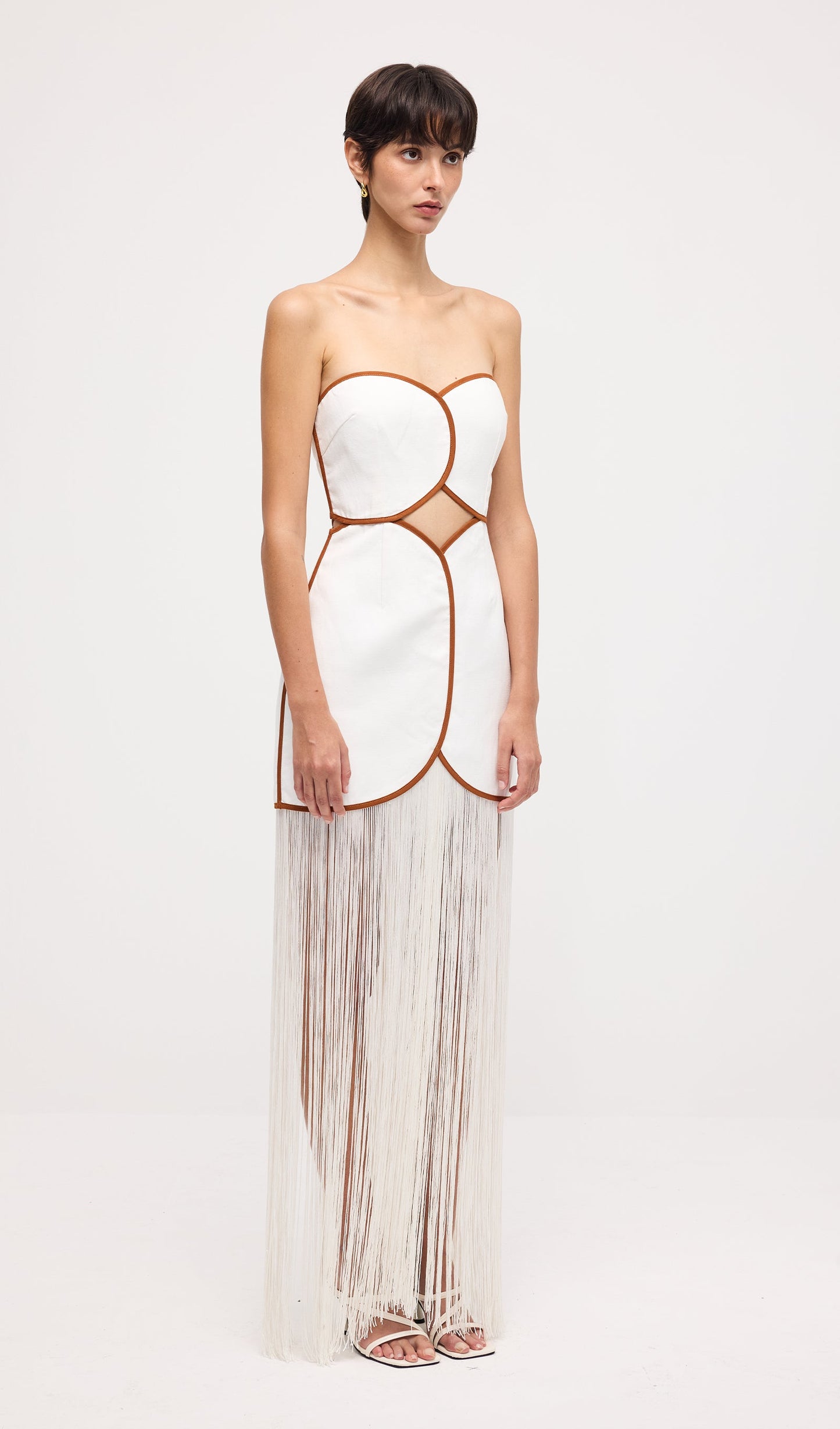 Tassel Off Shoulder Hollow Out Maxi Dress