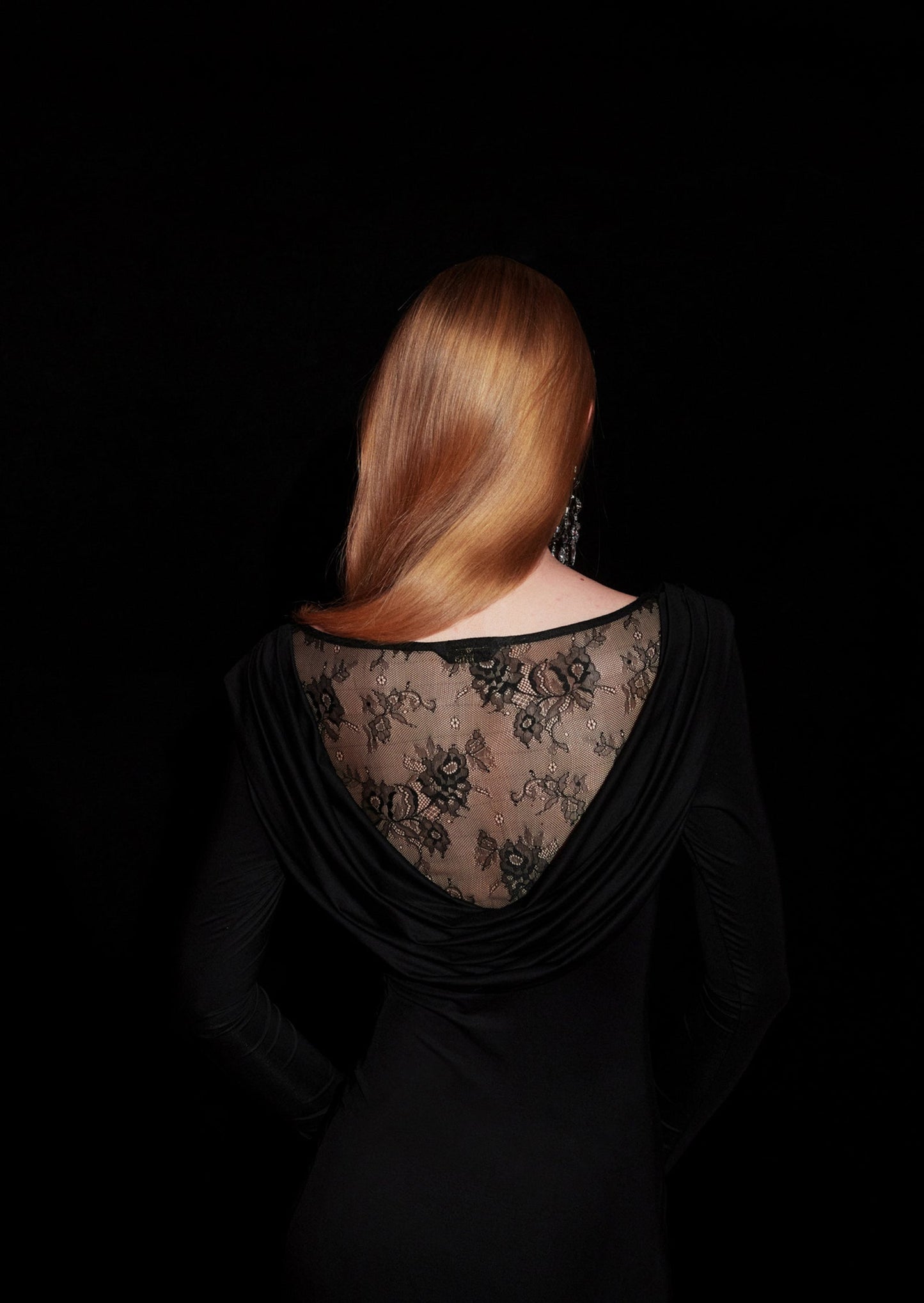 Knitted Maxi Dress With Lace Inserts