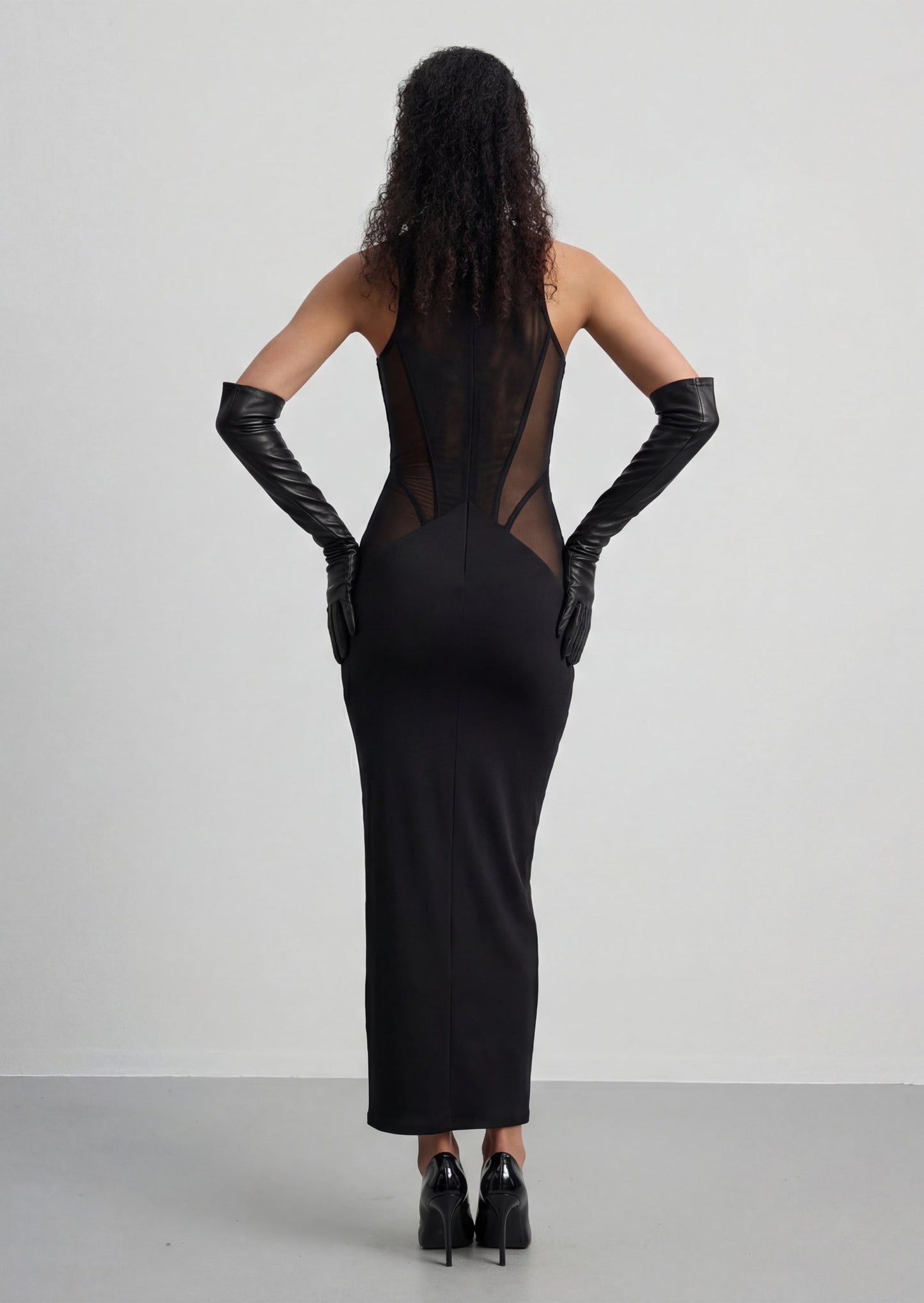 Sleeveless Black Corset Dress