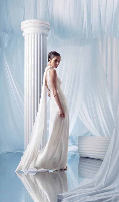 Fitted V Neck Maxi Dress