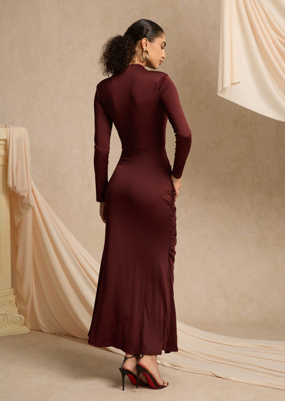 Layali Rose Draping Maxi Dress