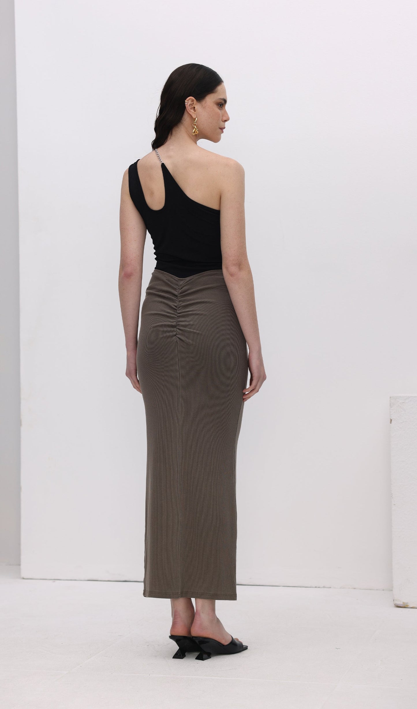 One Shoulder Metal Embellished Top