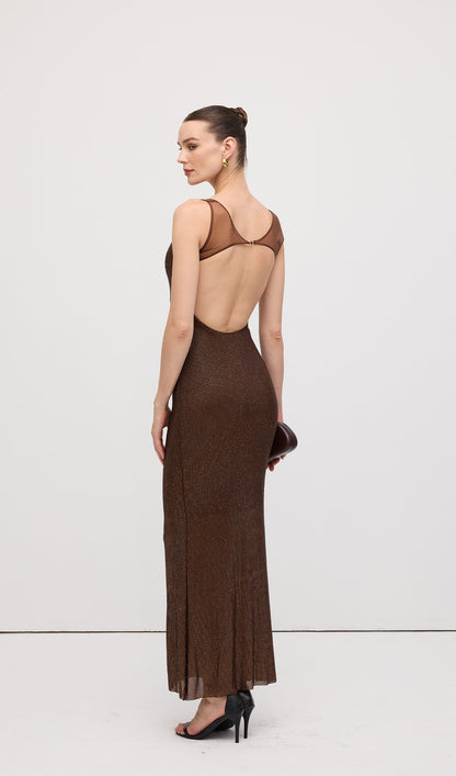 Hot Fix With Mesh Back Maxi Dress