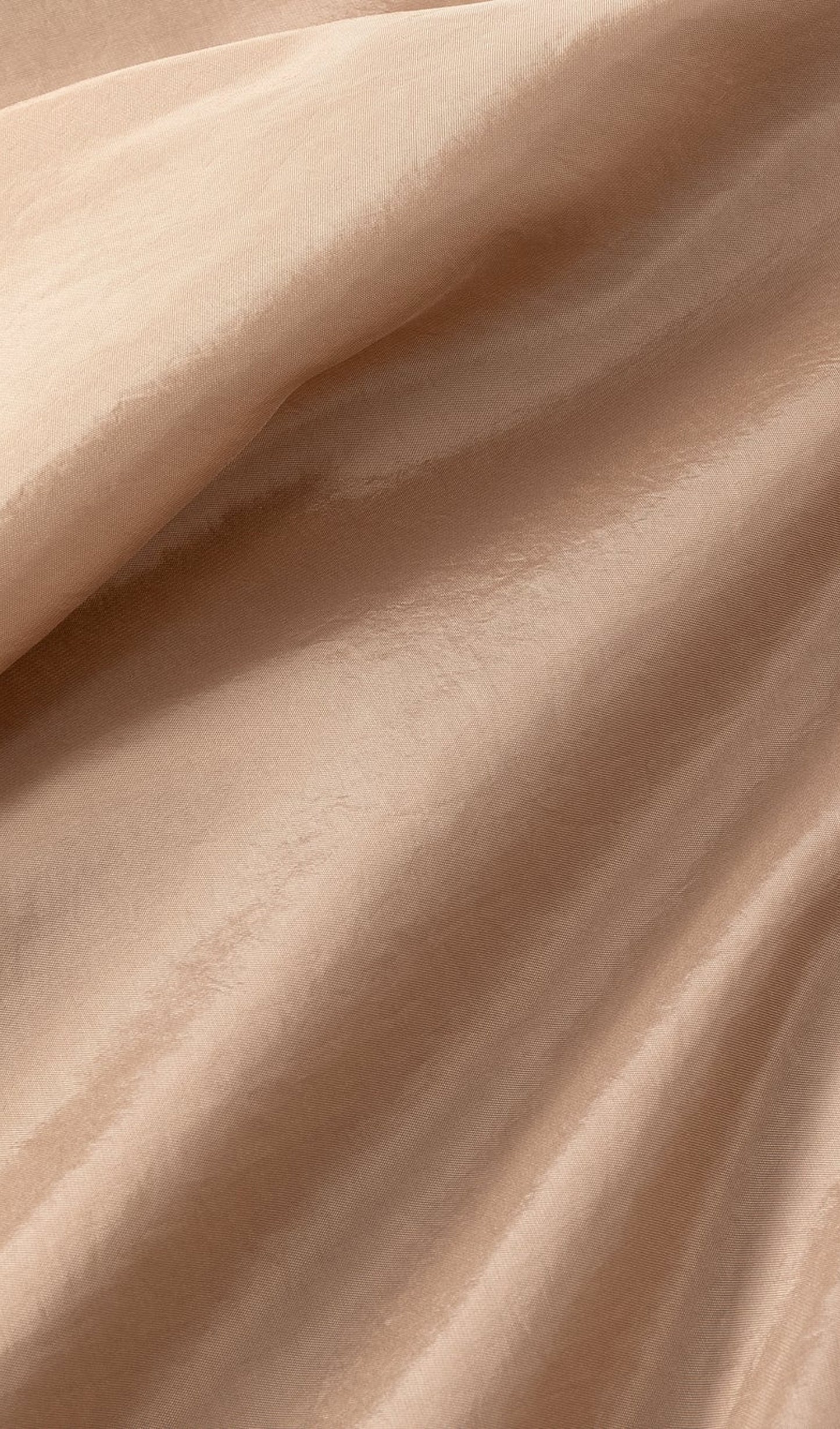 Turtleneck Long Sleeve Satin Maxi Dress In Beige