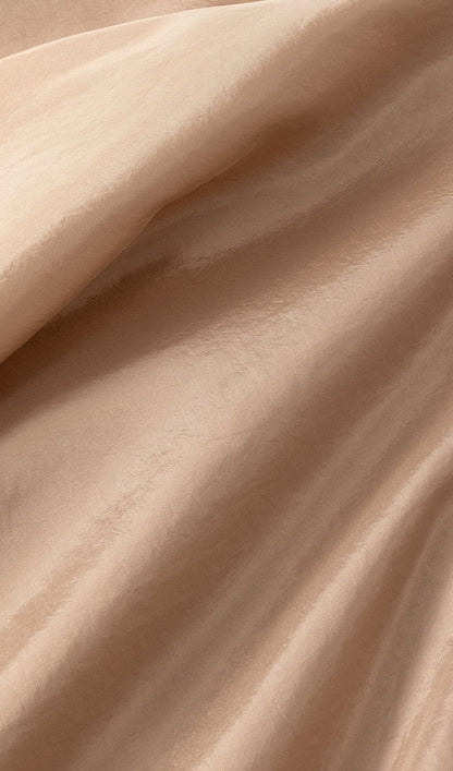 Turtleneck Long Sleeve Satin Maxi Dress In Beige