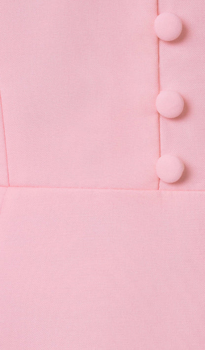 Mini Dress With High Collar In Pink