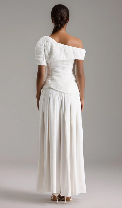 White Two Piece Pant Suit