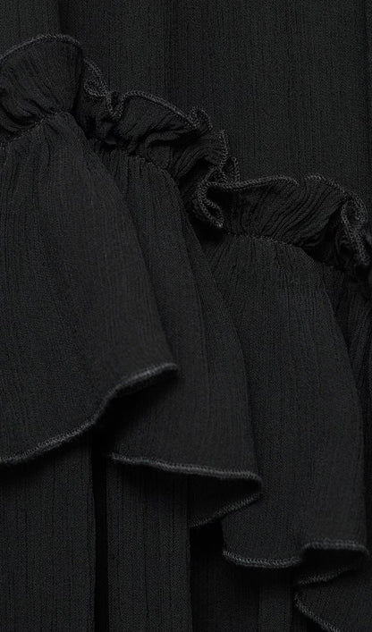 Strapless Layered Maxi Dress In Black