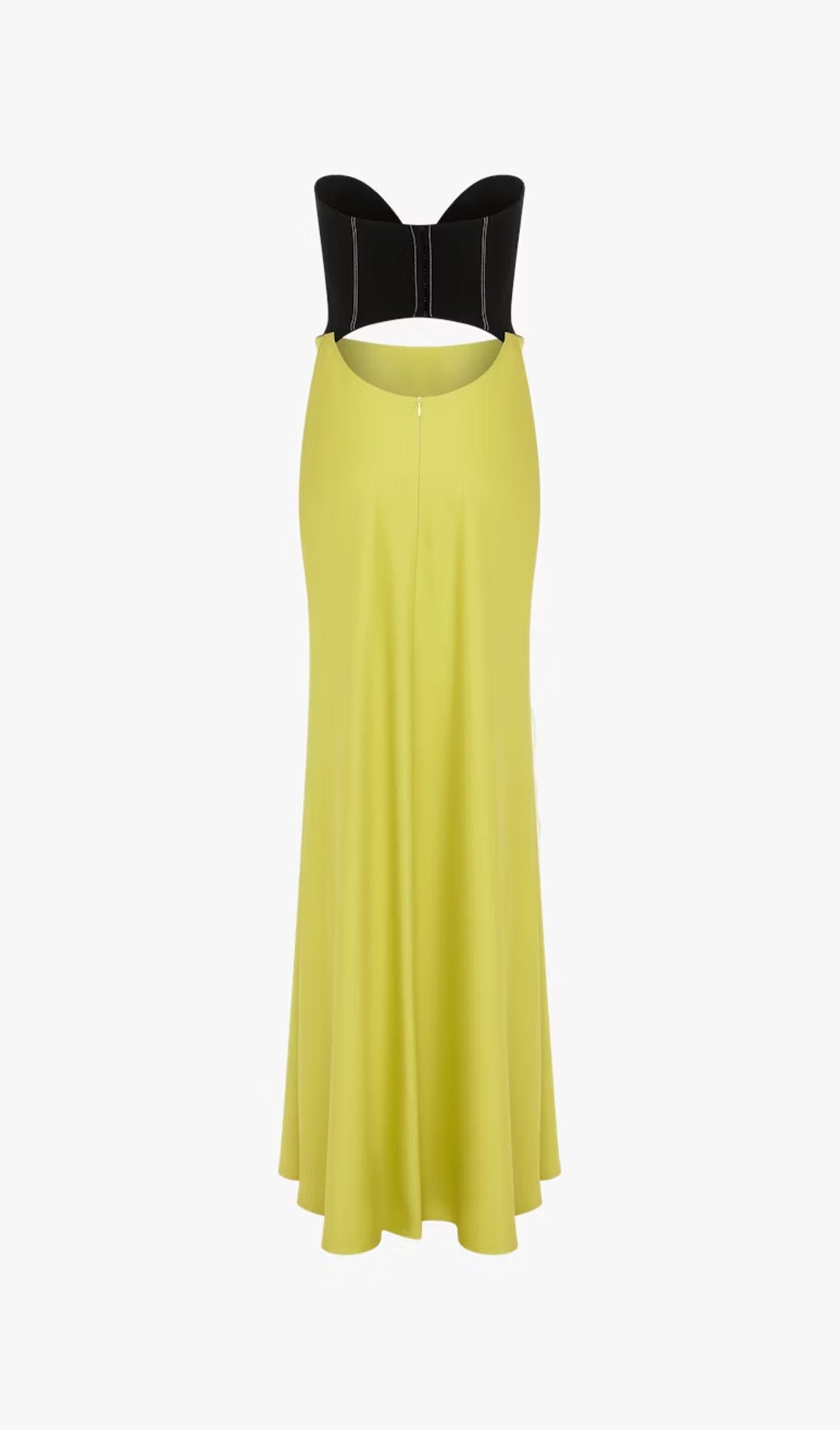 Corsetry Inspired Strapless Maxi Dress