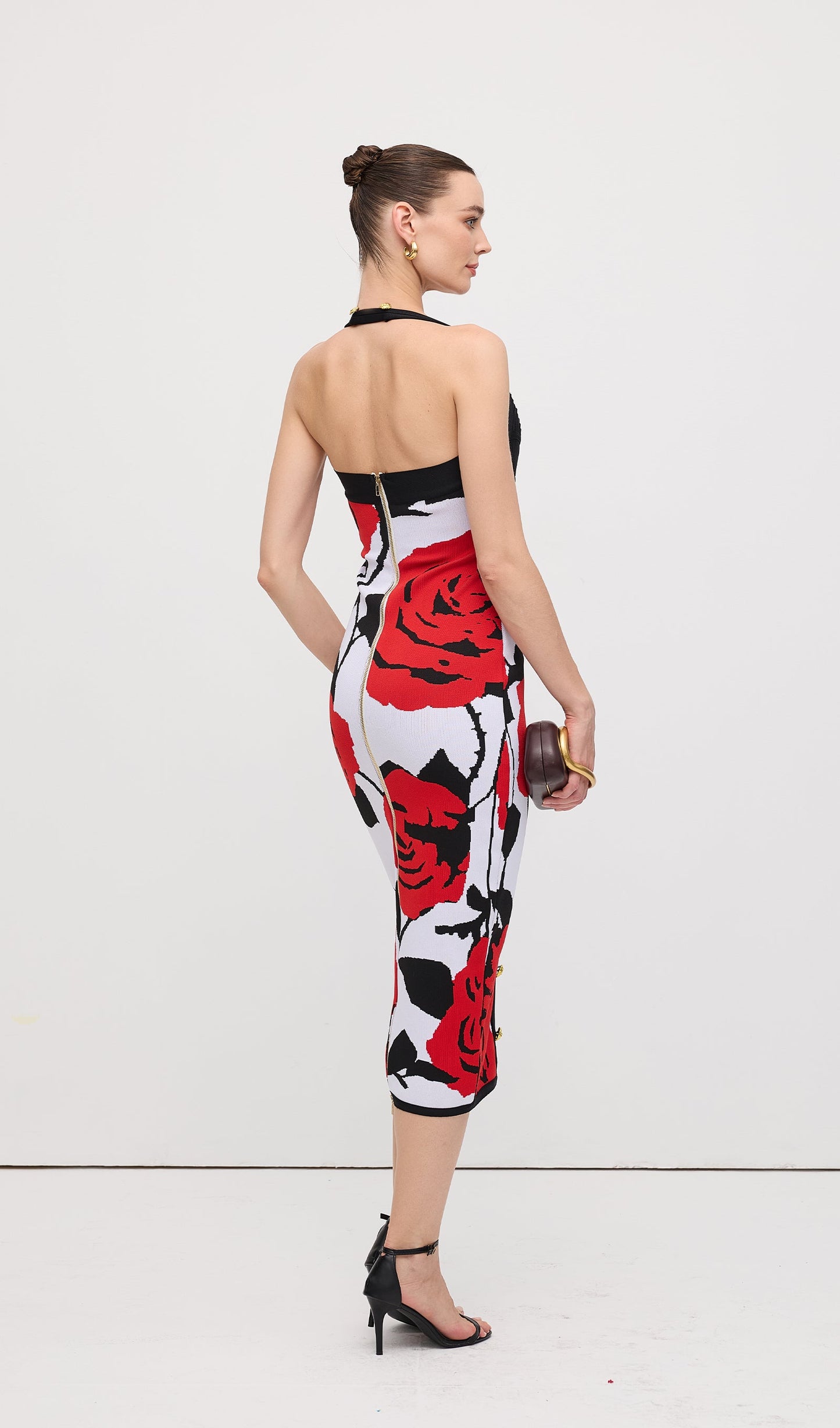 Floral Jacquard Knit Midi Dress