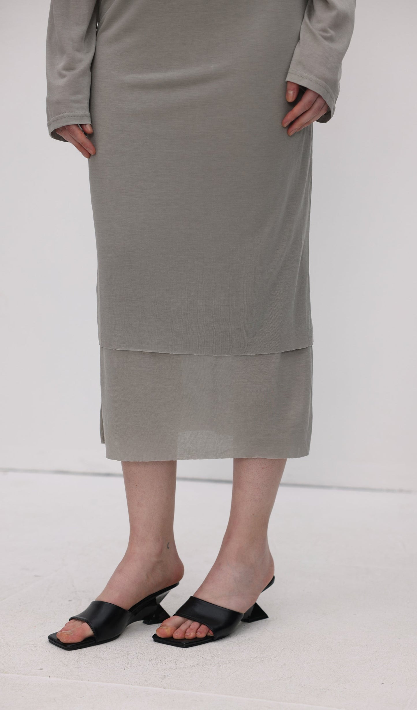 Long Sleeve Midi Skirt Two Piece Sets