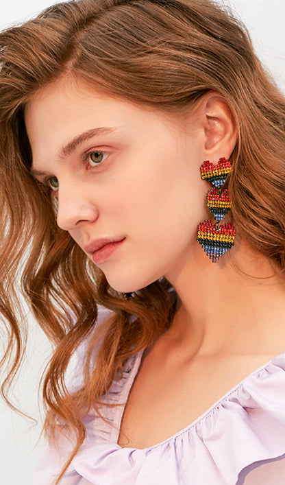 Heart Dangle Drop Earrings