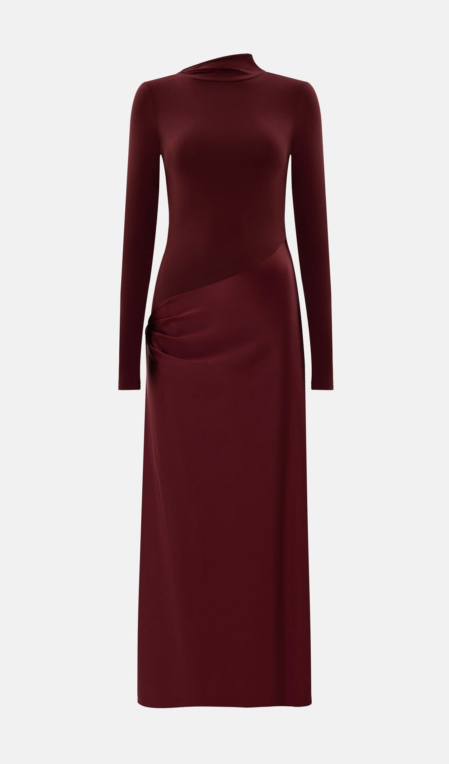 Combination Maxi Dress With Satin In Red